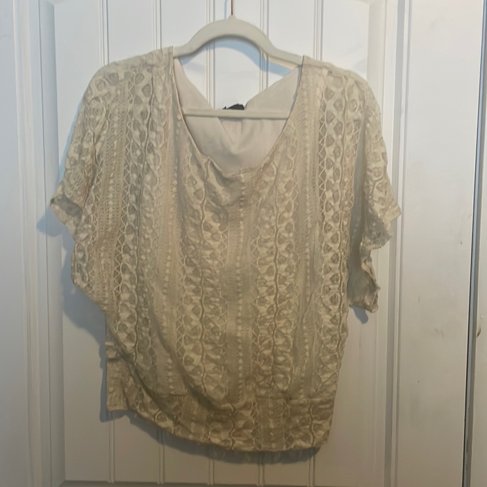 Cream lace top size XL